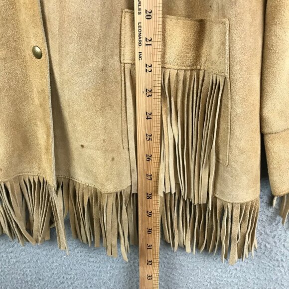 Vintage Dawn Fashions Suede Leather Fringe Jacket 60’s Hippy Size M - Picture 12 of 15